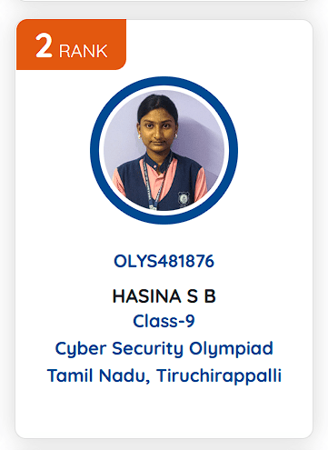 Hasina S B - Cyber Security Olympiad
